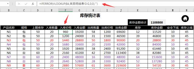 Excel自动函数进销存，自带应收账款管理，统计查询一键操作