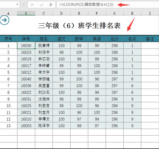 Excel小学生成绩表，成绩管理排名查询一键操作，轻松简洁