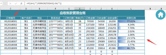 Excel应收账款管理系统，销售单一键打印，账款查询多维操作