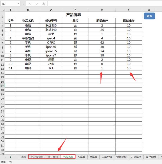 Excel进销存系统，VBA窗格操作，自动库存，紧缺报警，简单操作