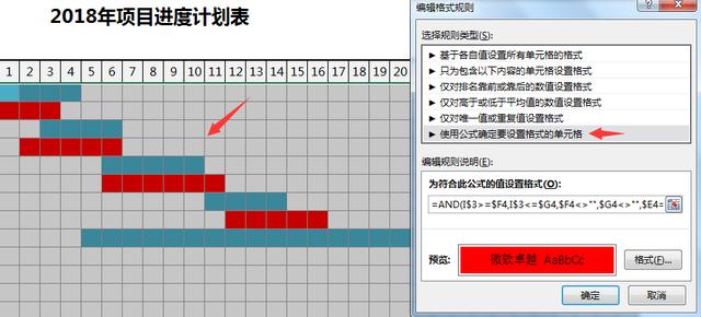 Excel项目进度计划表，单月设计，柱形区域自动变化，轻松好用