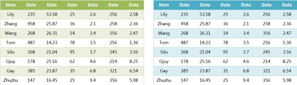 6张Excel表格样式，多色可选，可调色简约简洁版，无脑套用