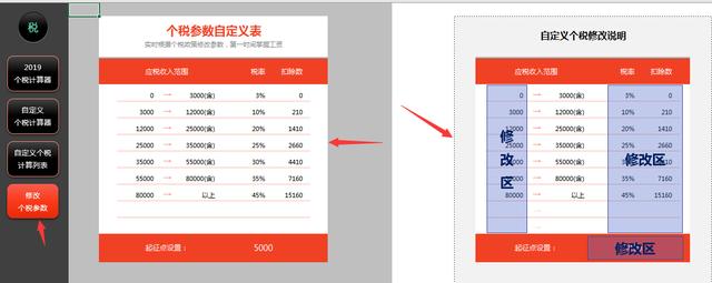 Excel万能个税计算方法，永久可用，自定义增税点，自动显示结果