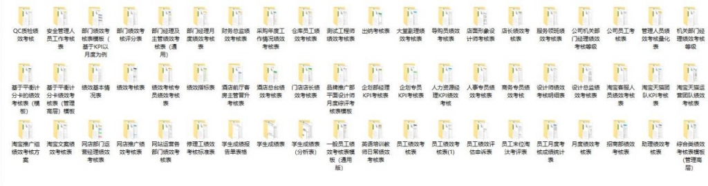 Excel绩效考核模板，多考核框架结构，完整表格函数，快手套用