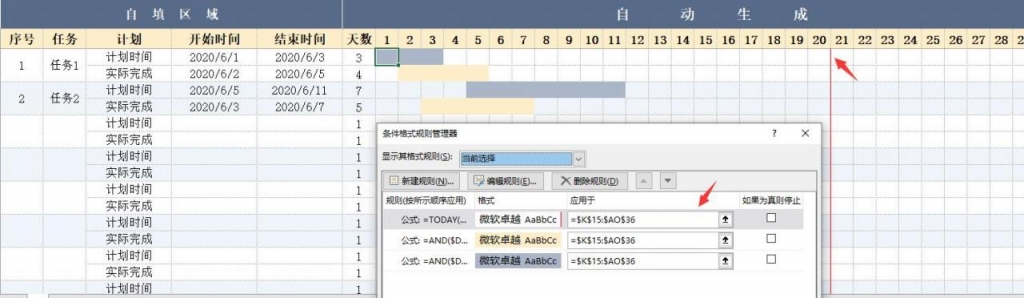 全自动Excel工作计划进度表，自带甘特图日历，动态图表拿来就用