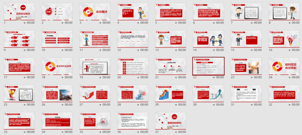 高效会议秘诀培训PPT，员工教育完整课件，架构完整直接F5