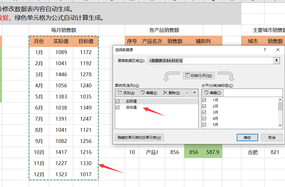 Excel公司销售数据可视化看板，动态联动显示，大气简单不操心