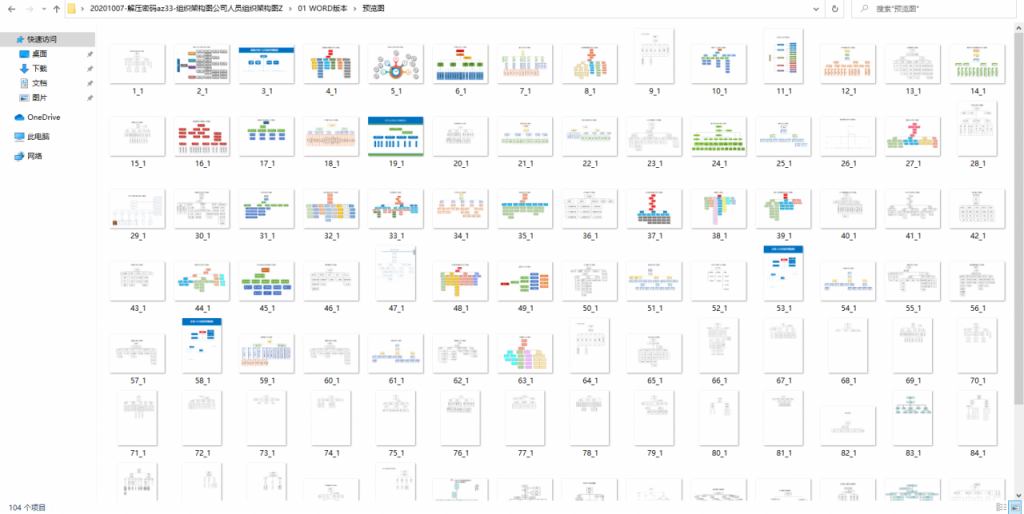 190套公司人员组织架构图，word流程设计Excel图形图表，直接应用