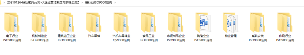 大企业管理制度与表格全集，ISO制度文件手册，文件范本拿来就用