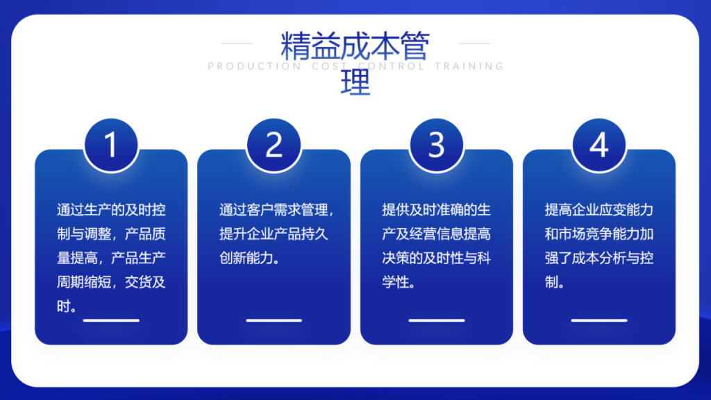 通用版生产成本控制培训PPT模板，完整素材课件，培训展示直接F5