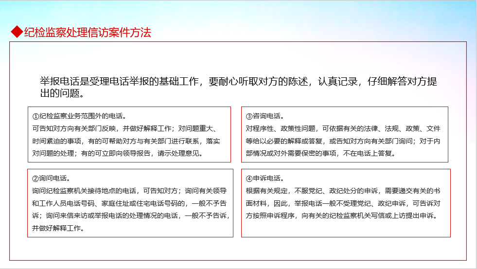 检委员监察举报模板，全套内容PPT演示文件，培训学习拿来就用