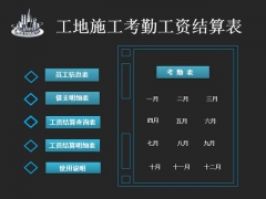 【考勤表】Excel工地施工考勤工资表，自带考勤工资，借支汇算一键操作
