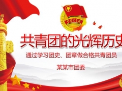 【党政工团】内容完整共青团光荣历史教育PPT，框架结构清晰，直接套用