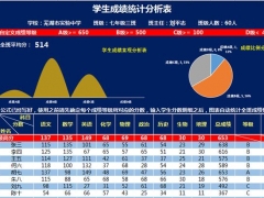 [成绩管理]单页Excel成绩统计表，自带图表分析，统计排名一目了然