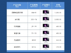 Excel带照片报价单价目表，蓝色商务设计，精致排版，套用轻松