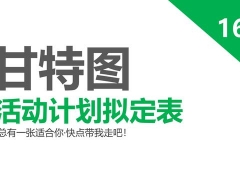 16页项目进度图PPT模板，计划实施进度显示，自行充填快手套用