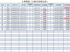 Excel完整入职档案登记表，完整函数统计，续签提醒自动显示