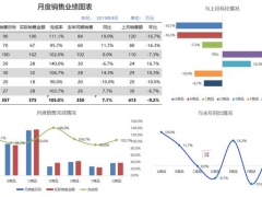 全自动销售分析图，月度销量环境完成率分析，多图表分析超轻松