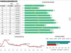 自动化销售业绩分析图，实际目标销量展示，多维显示一步到位