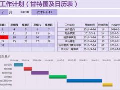 全自动万年历工作进度表，函数自动甘特图，图表进度展示一键操作