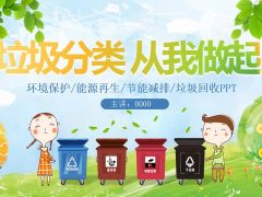 环境保护能源再生，节能减排垃圾回收PPT，全内容多素材轻松套用