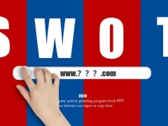 SWOT分析优势劣势机会威胁PPT，红蓝排版，框架完整全面准确分析