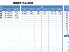 Excel单页财务管理收支记账表，自动统计查询，完整函数自动计算