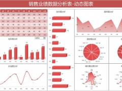 Excel销售业绩数据分析图，多图动态联动，下拉选择直观展示