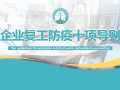 企业复工防疫十项原则PPT，全内容培训课件，复工教育必备神器
