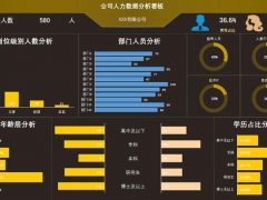 Excel公司人力数据分析看板，自动数据多图表动态展示，快捷轻松