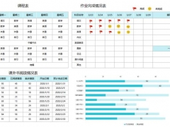 Excel学习计划表及进度表,课程表读书计划直观展示,拿来就用