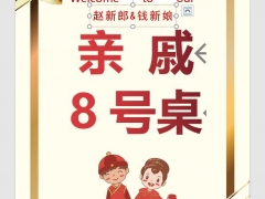 婚礼宴台签桌牌座位卡，完整word排版设计，完整背景快速套打