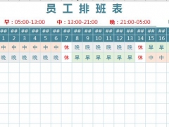 全自动Excel排班表，万年历表头，自动班次统计，变色显示超轻松