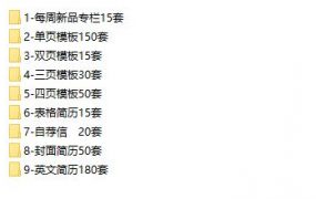 600+单页双页中英简历模板，精美框架款式，全新版面设计套用