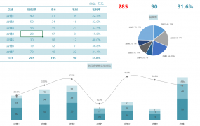 全自动Excel销售分析图表，自动毛利计算，动态图表一键变色