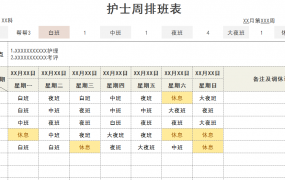 Excel员工单周排版表，多班次选择，自带查询统计，实用简单