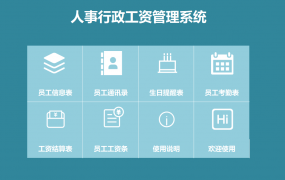 Excel人事行政工资管理套表，函数生日考勤，工资计算打印