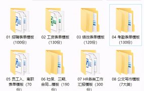 2200份HR行政表格，人事招聘考勤，绩效社保范文，全套应用