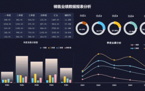 Excel销售业绩数据看板，双重图表多图联动，可视化数据看板