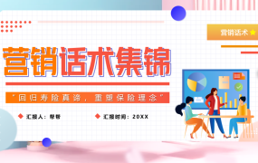 营销话术集锦PPT模板，完整内容多行业通用素材，简单套改不操心