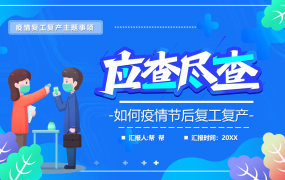 防控疫情复工复产PPT模板，全套文案排版设计，多行业直接F5