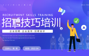 企业招聘技巧培训PPT模板，全套完整培训课件，动态演示拿来就用