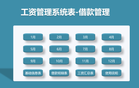 Excel工资管理系统表，全函数自动统算，自带借款统计，实用简单